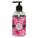 Gerbera Daisy Plastic Soap / Lotion Dispenser (8 oz - Small - Black) (Personalized)