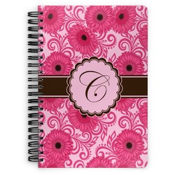 Gerbera Daisy Spiral Notebook - 7x10 w/ Initial