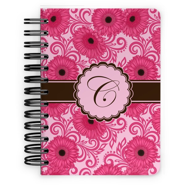 Custom Gerbera Daisy Spiral Notebook - 5x7 w/ Initial