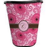 Gerbera Daisy Waste Basket - Single Sided (Black) (Personalized)