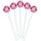 Gerbera Daisy White Plastic 5.5" Stir Stick - Fan View