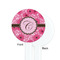 Gerbera Daisy White Plastic 7" Stir Stick - Single Sided - Round - Front & Back