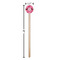 Gerbera Daisy Wooden 6" Stir Stick - Round - Dimensions