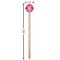 Gerbera Daisy Wooden 7.5" Stir Stick - Round - Dimensions