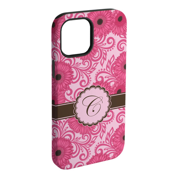 Custom Gerbera Daisy iPhone Case - Rubber Lined - iPhone 15 Plus (Personalized)