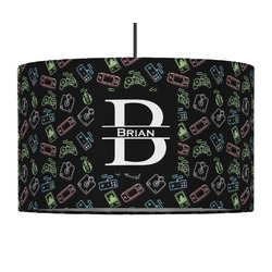 Video Game 12" Drum Pendant Lamp - Fabric (Personalized)