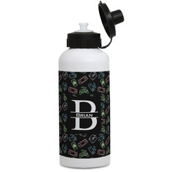Video Game Water Bottles - Aluminum - 20 oz - White (Personalized)