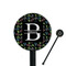 Video Game Black Plastic 5.5" Stir Stick - Round - Closeup