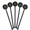 Video Game Black Plastic 5.5" Stir Stick - Round - Fan View