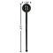 Video Game Black Plastic 7" Stir Stick - Round - Dimensions