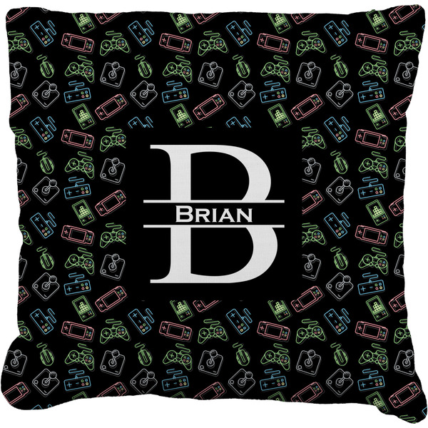 Custom Video Game Faux-Linen Throw Pillow 16" (Personalized)