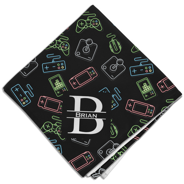 Custom Video Game Cloth Dinner Napkin - Single w/ Name and Initial