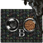 Video Game Dog Food Mat - Large w/ Name and Initial