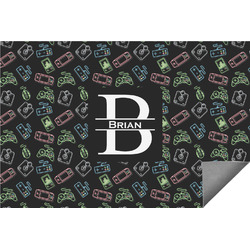 Video Game Indoor / Outdoor Rug - 6'x8' w/ Name and Initial