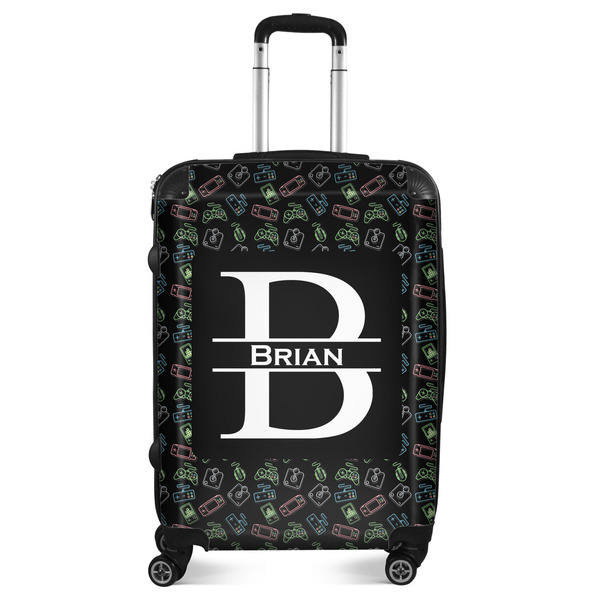 Custom Video Game Suitcase - 24" Medium - Checked (Personalized)