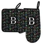 Video Game Left Oven Mitt & Pot Holder Set w/ Name and Initial