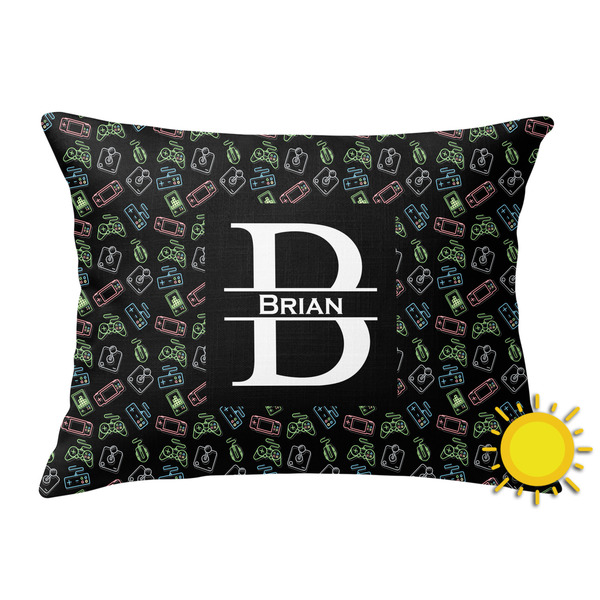 Custom Video Game Outdoor Throw Pillow (Rectangular) (Personalized)