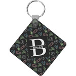 Video Game Diamond Plastic Keychain w/ Name and Initial