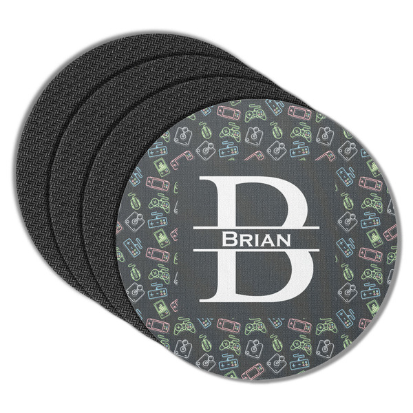 Custom Video Game Round Rubber Backed Coasters - Set of 4 (Personalized)