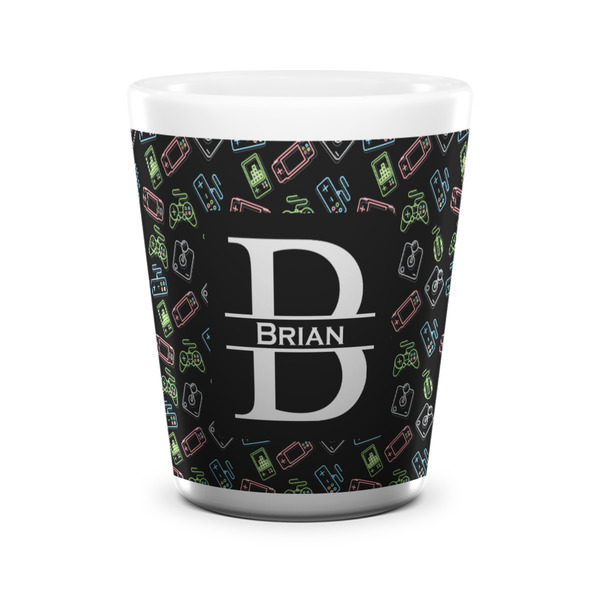 Custom Video Game Ceramic Shot Glass - 1.5 oz - White - Single (Personalized)