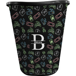 Video Game Waste Basket - Single Sided (Black) (Personalized)