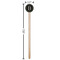 Video Game Wooden 7.5" Stir Stick - Round - Dimensions