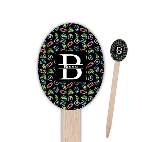 Custom Video Game Oval Wooden Food Picks (Personalized)