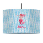 Mermaid 12" Drum Pendant Lamp - Fabric (Personalized)