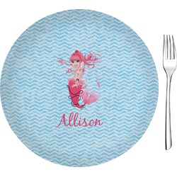 Mermaid Glass Appetizer / Dessert Plate 8" (Personalized)