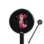 Mermaid 5.5" Round Plastic Stir Sticks - Black - Double Sided