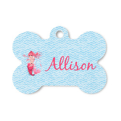 Mermaid Bone Shaped Dog ID Tag - Small (Personalized)