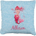 Mermaid Faux-Linen Throw Pillow 20" (Personalized)