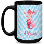 Mermaid 15 Oz Coffee Mug - Black (Personalized)