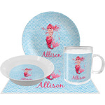 Mermaid Dinner Set - Single 4 Pc Setting w/ Name or Text