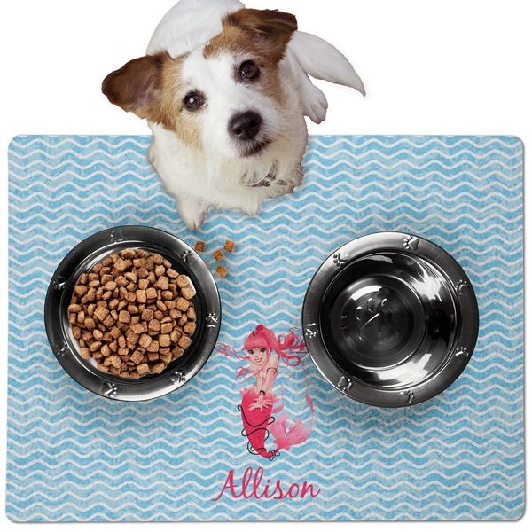 Custom Mermaid Dog Food Mat - Medium w/ Name or Text