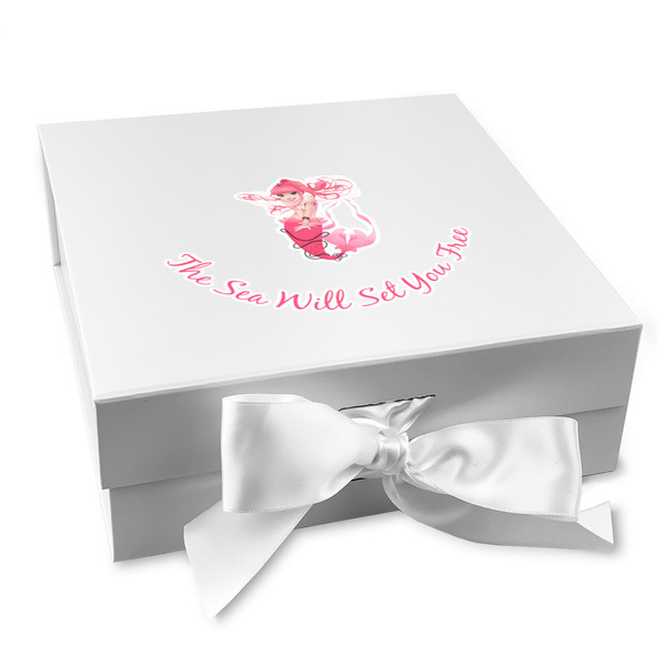 Custom Mermaid Gift Box with Magnetic Lid - White