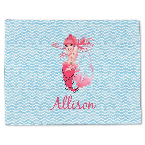 Custom Mermaid Single-Sided Linen Placemat - Single w/ Name or Text