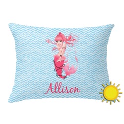 Mermaid Outdoor Throw Pillow (Rectangular) (Personalized)