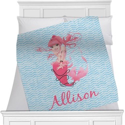 Mermaid Minky Blanket - Toddler / Throw - 60"x50" - Single Sided (Personalized)