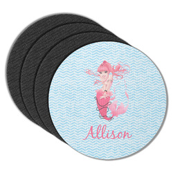 Mermaid Round Rubber Backed Coasters - Set of 4 (Personalized)