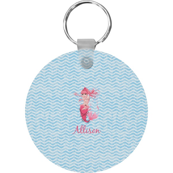 Custom Mermaid Round Plastic Keychain (Personalized)