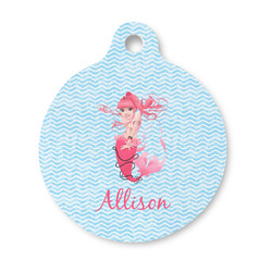 Mermaid Round Pet ID Tag - Small (Personalized)