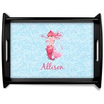 Mermaid Black Wooden Tray - Large (Personalized)