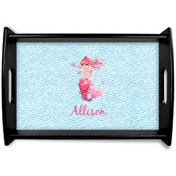 Mermaid Black Wooden Tray - Small (Personalized)