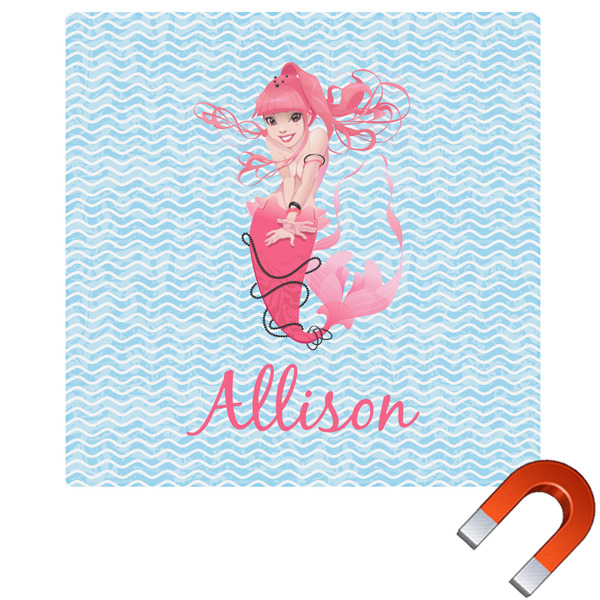 Custom Mermaid Square Car Magnet - 6" (Personalized)