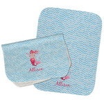 Mermaid Burp Cloths - Fleece - Set of 2 w/ Name or Text