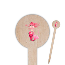 Mermaid 6" Round Wooden Food Picks - Double Sided