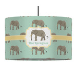 Elephant 12" Drum Pendant Lamp - Fabric (Personalized)