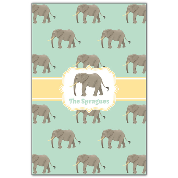 Custom Elephant Wood Print - 20x30 (Personalized)