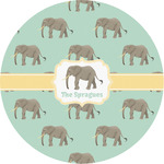 Elephant Multipurpose Round Labels - Custom Sized (Personalized)